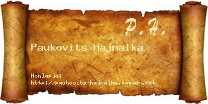 Paukovits Hajnalka névjegykártya